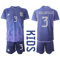 Argentina Nicolas Tagliafico #3 Replica Away Minikit World Cup 2022 Short Sleeve (+ pants)